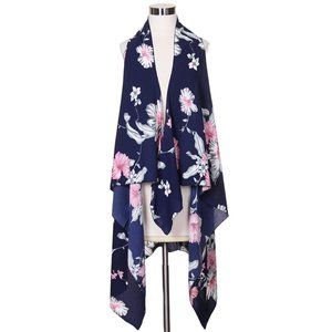 Code22 Big Flower Pattern Print Beach Cover Up